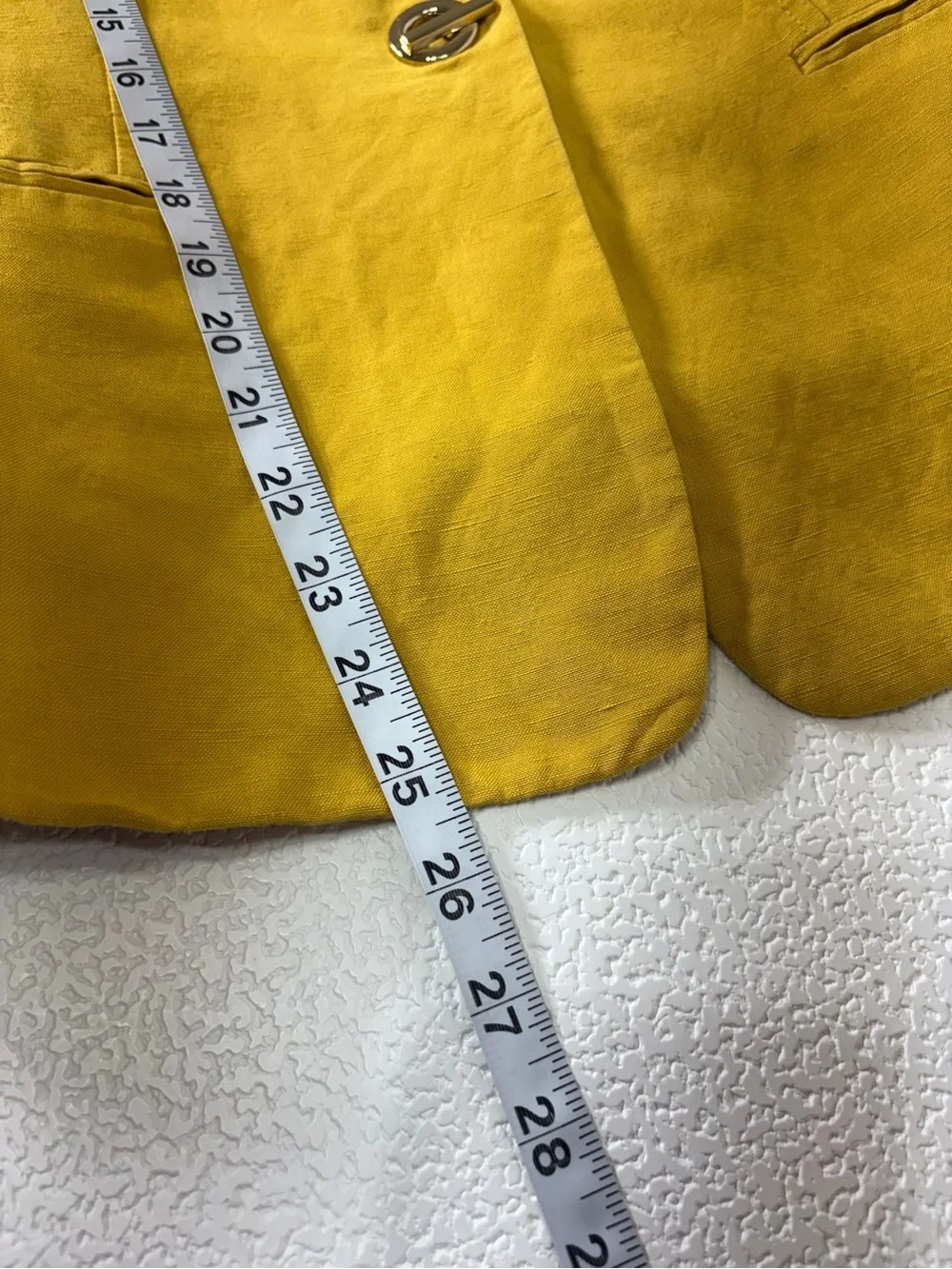 Kasper Mustard Yellow Single-Button Notch Lapel Blazer 3179